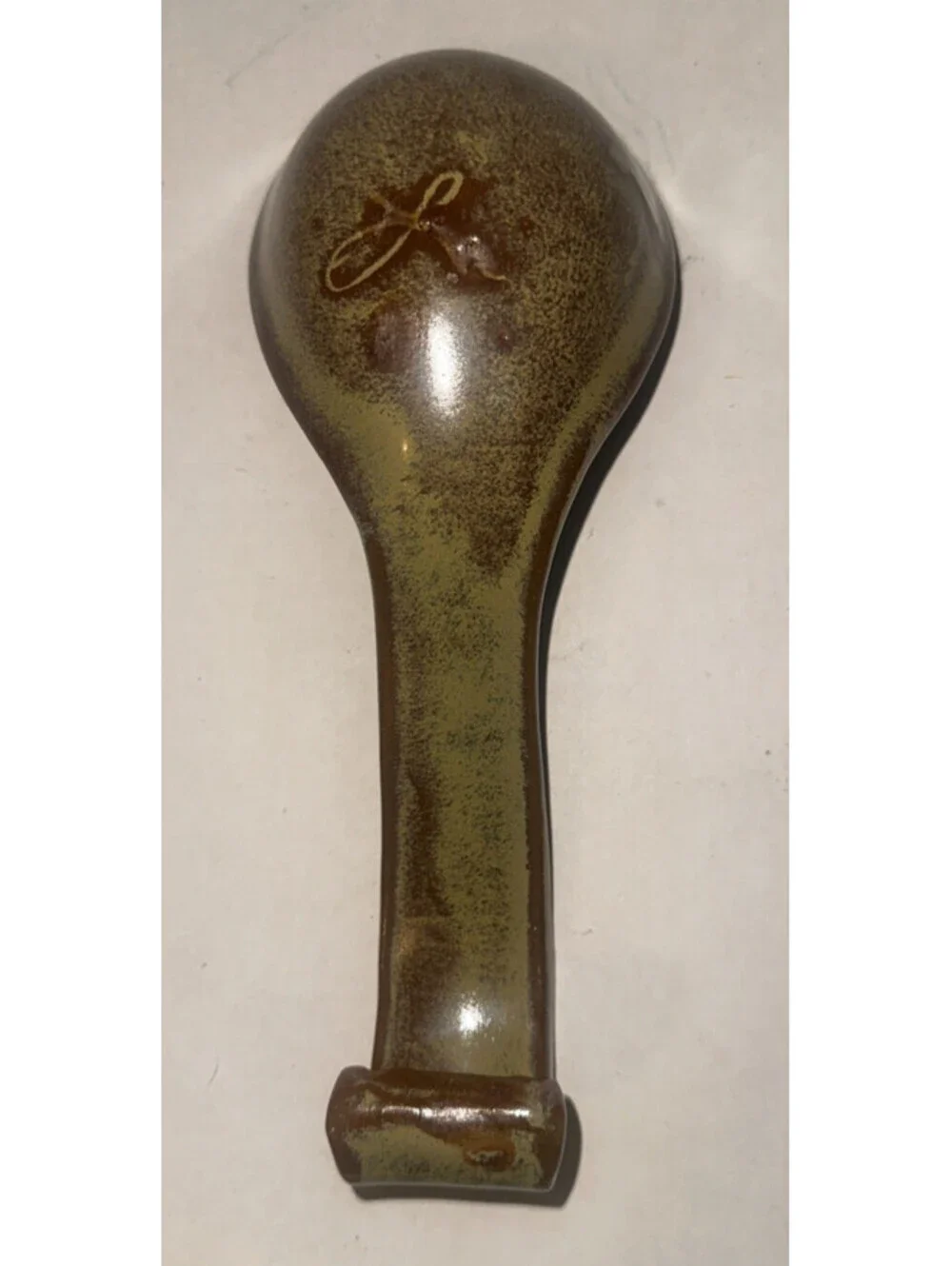 Studio Art Stoneware Pottery Hand Thrown Spoon Rest Stamped On the Bottom